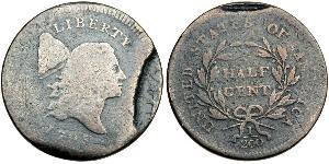 1/2 Cent Estados Unidos de América (1776 - ) Cobre 