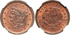 1/2 Cent Estados Unidos de América (1776 - ) Cobre 