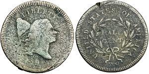 1/2 Cent Estados Unidos de América (1776 - ) Cobre 