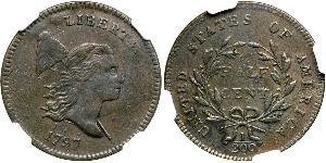 1/2 Cent Estados Unidos de América (1776 - ) Cobre 