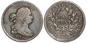 1/2 Cent Estados Unidos de América (1776 - ) Cobre 