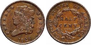 1/2 Cent Estados Unidos de América (1776 - ) Cobre 