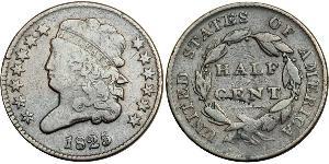 1/2 Cent Estados Unidos de América (1776 - ) Cobre 