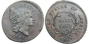 1/2 Cent Estados Unidos de América (1776 - ) Cobre 