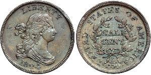 1/2 Cent Estados Unidos de América (1776 - ) Cobre 