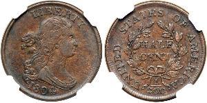 1/2 Cent Estados Unidos de América (1776 - ) Cobre 