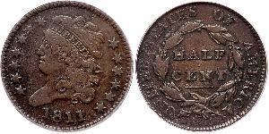 1/2 Cent Estados Unidos de América (1776 - ) Cobre 