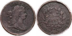 1/2 Cent Estados Unidos de América (1776 - ) Cobre 