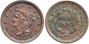 1/2 Cent Estados Unidos de América (1776 - ) Cobre 