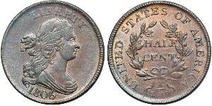 1/2 Cent Estados Unidos de América (1776 - ) Cobre 