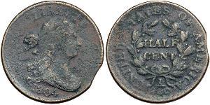 1/2 Cent Estados Unidos de América (1776 - ) Cobre 