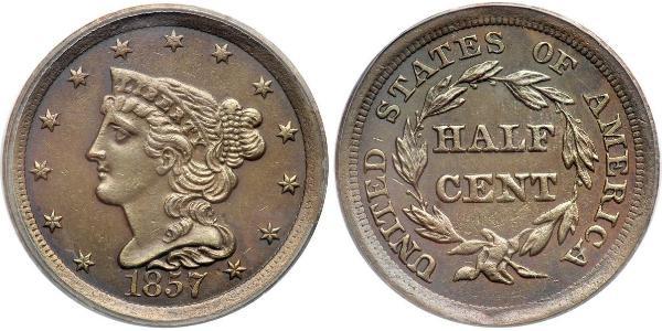 1/2 Cent Estados Unidos de América (1776 - ) Cobre 