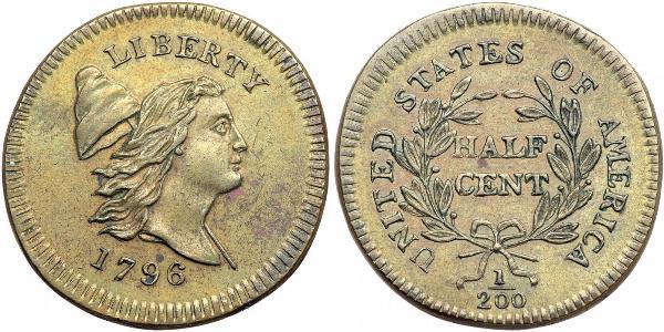 1/2 Cent Estados Unidos de América (1776 - ) Cobre 