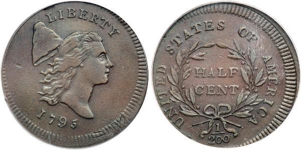 1/2 Cent Estados Unidos de América (1776 - ) Cobre 