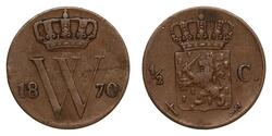 1/2 Cent Reino de los Países Bajos (1815 - ) Cobre Guillermo III de los Países Bajos