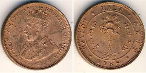 1/2 Cent Sri Lanka Cobre Jorge V (1865-1936)