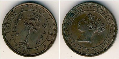 1/2 Cent Sri Lanka Cobre Victoria (1819 - 1901)