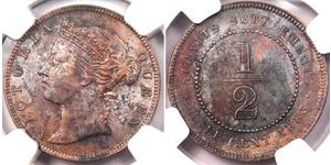 1/2 Cent Straits Settlements (1826 - 1946) Cobre 