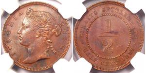 1/2 Cent Straits Settlements (1826 - 1946) Cobre 