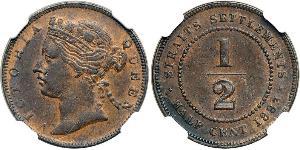 1/2 Cent Straits Settlements (1826 - 1946) Cobre 