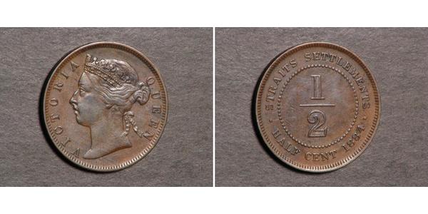 1/2 Cent Straits Settlements (1826 - 1946) Cobre 