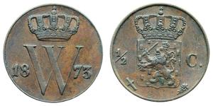 1/2 Cent Kingdom of the Netherlands (1815 - ) Copper William III of the Netherlands