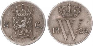 1/2 Cent Kingdom of the Netherlands (1815 - ) Copper William III of the Netherlands