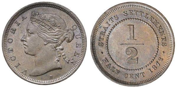 1/2 Cent Straits Settlements (1826 - 1946) Copper 