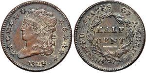 1/2 Cent USA (1776 - ) Copper 