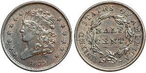 1/2 Cent USA (1776 - ) Copper 