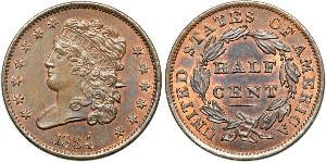 1/2 Cent USA (1776 - ) Copper 