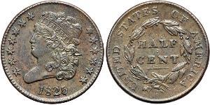 1/2 Cent USA (1776 - ) Copper 