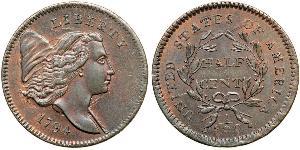 1/2 Cent USA (1776 - ) Copper 