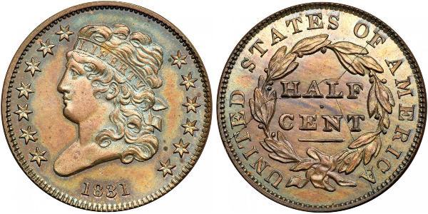 1/2 Cent USA (1776 - ) Copper 