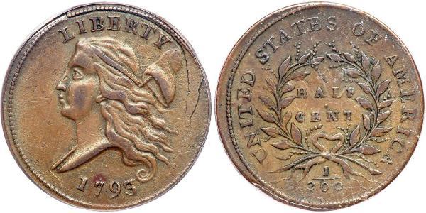 1/2 Cent USA (1776 - ) Copper 