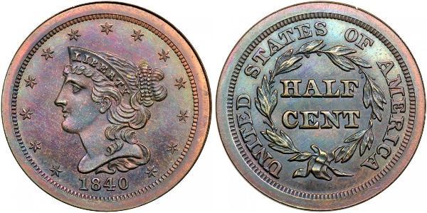 1/2 Cent USA (1776 - ) Copper 
