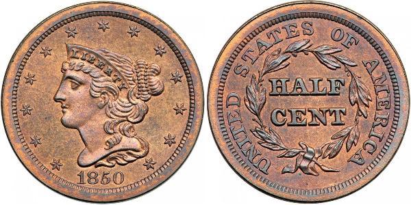 1/2 Cent USA (1776 - ) Copper 