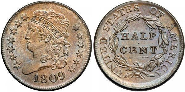 1/2 Cent USA (1776 - ) Copper 