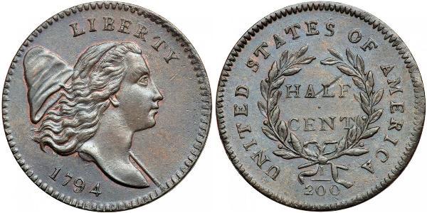 1/2 Cent USA (1776 - ) Copper 