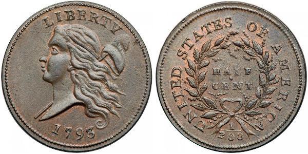 1/2 Cent USA (1776 - ) Copper 