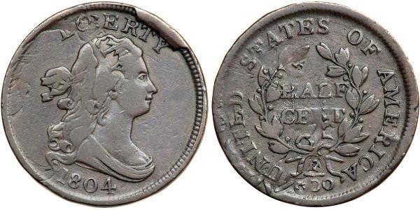 1/2 Cent USA (1776 - ) Copper 
