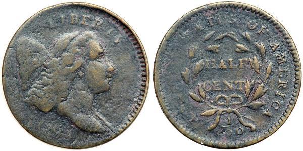 1/2 Cent USA (1776 - ) Copper 