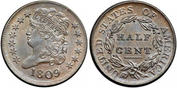 1/2 Cent USA (1776 - ) Copper 