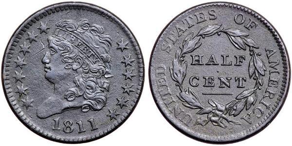 1/2 Cent USA (1776 - ) Copper 