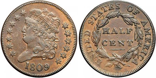 1/2 Cent USA (1776 - ) Copper 