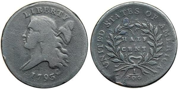 1/2 Cent USA (1776 - ) Copper 