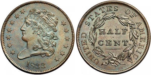 1/2 Cent USA (1776 - ) Copper 