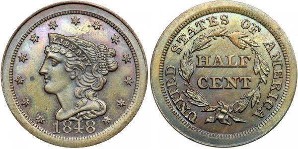 1/2 Cent USA (1776 - ) Copper 