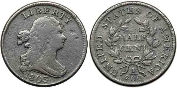1/2 Cent USA (1776 - ) Copper 
