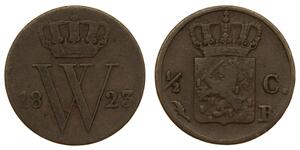 1/2 Cent Königreich der Niederlande (1815 - ) Kupfer Wilhelm III. (Niederlande)